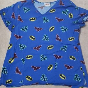 Large superhero scrub top